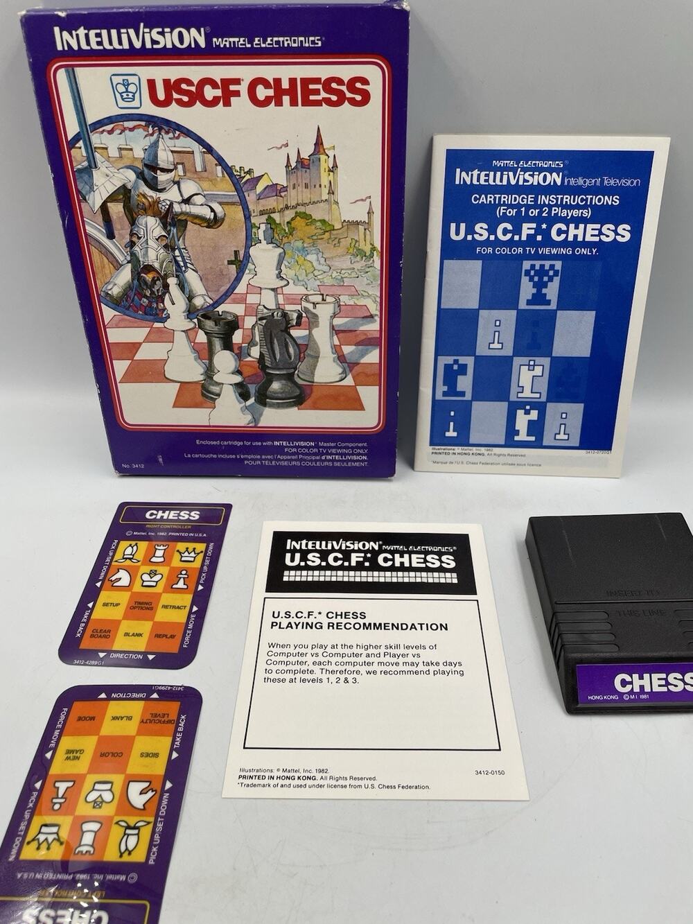CHESS Intellivision RARE & HTF White Label Game 1982 COMPLETE Manual Overlay Box